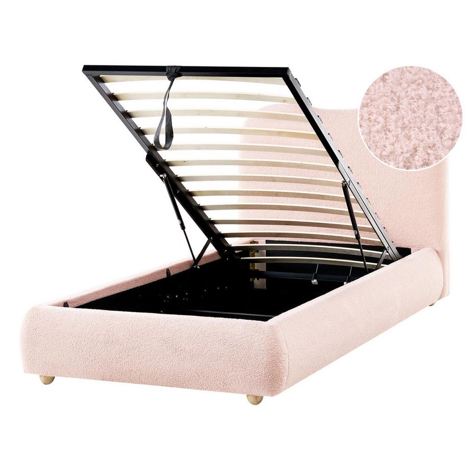 Beliani Letto contenitore en Bouclé Moderno BLAGNAC  