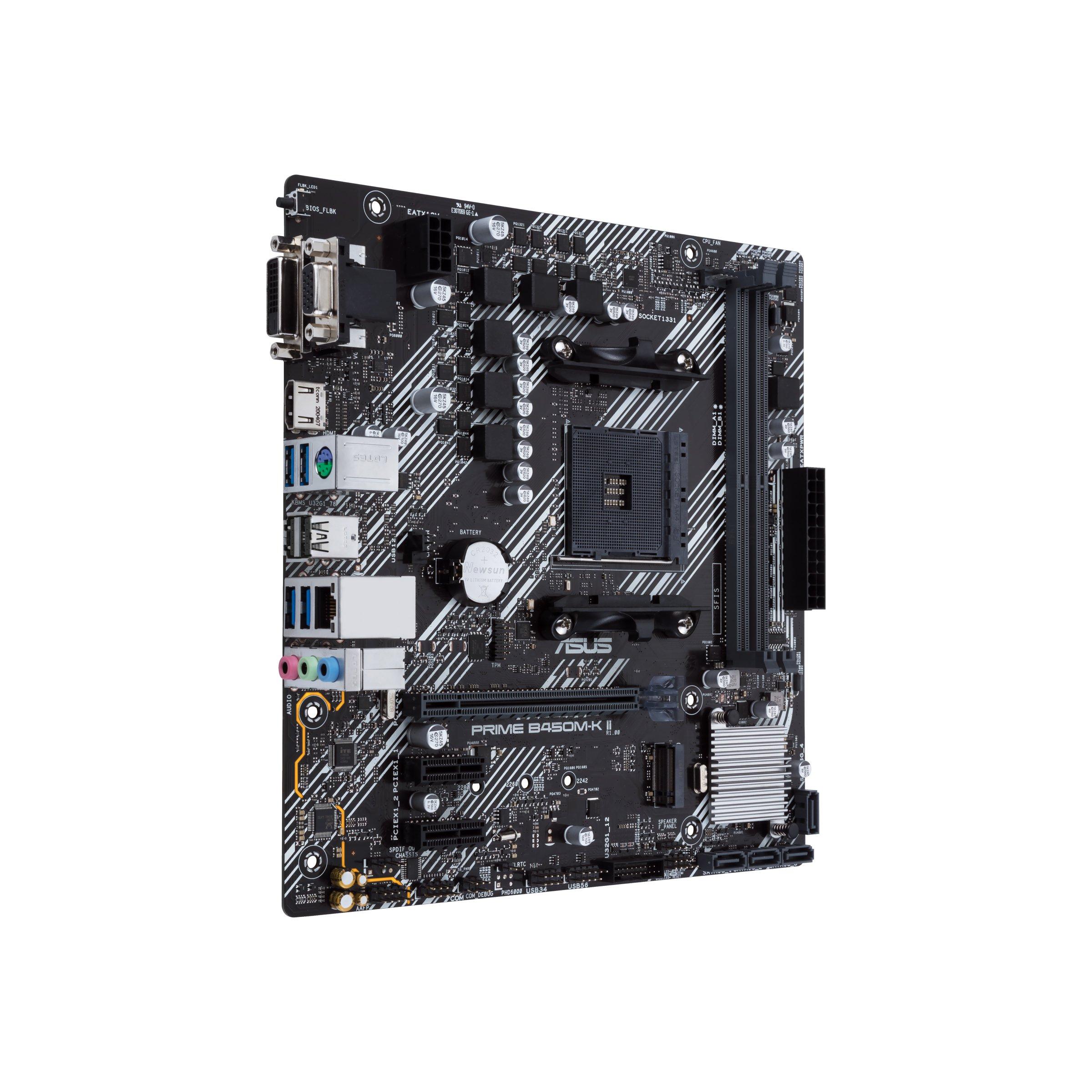 ASUS  Prime B450M-K II AMD B450 Socket AM4 micro ATX 