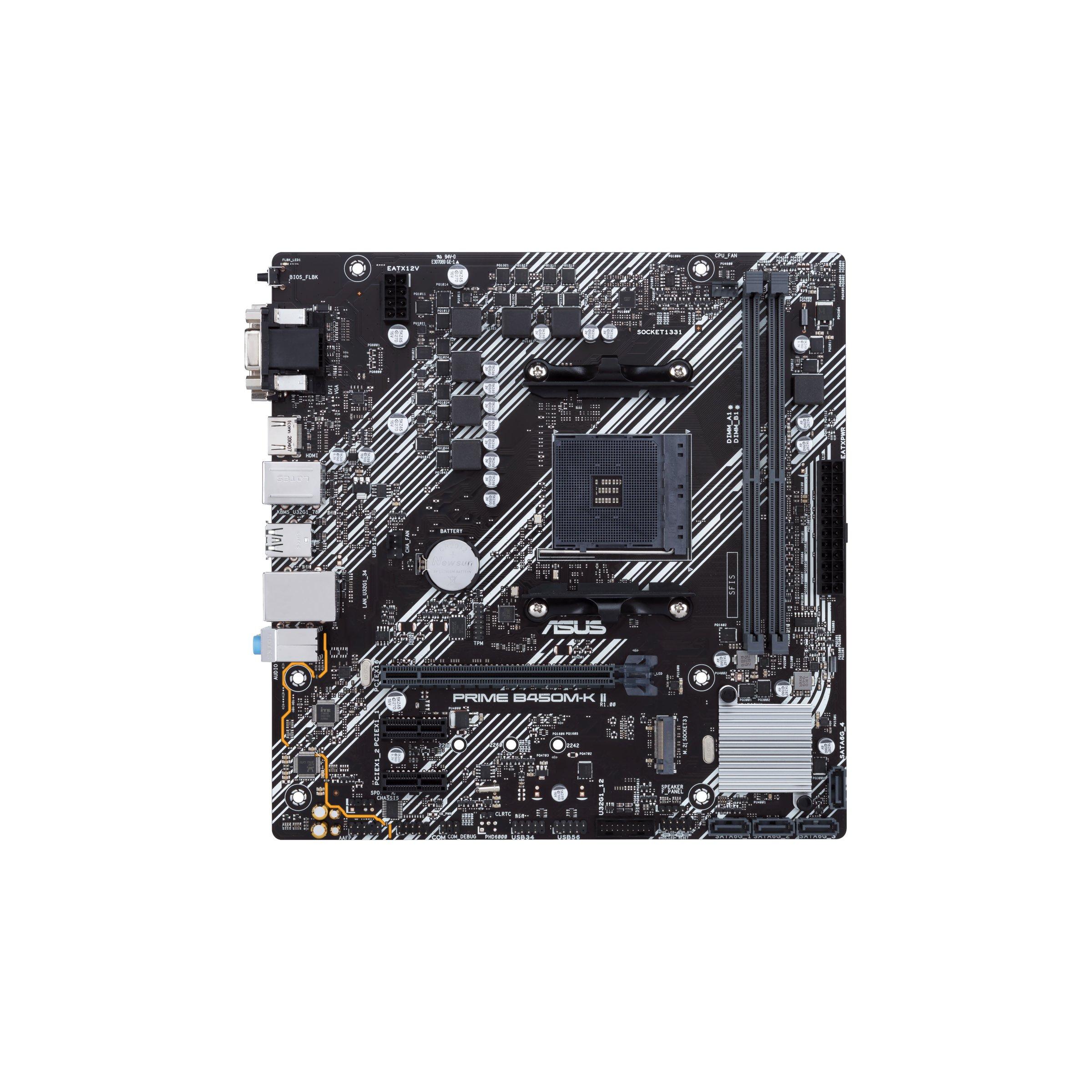 ASUS  Prime B450M-K II AMD B450 Emplacement AM4 micro ATX 