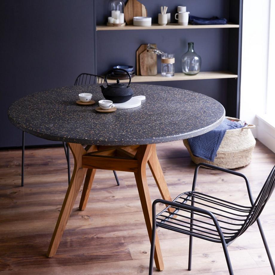 Tikamoon Table en teck massif et terrazzo 6 pers. Juno  