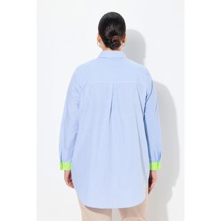 Ulla Popken  Blusa con effetto patchwork, collo da camicia e polsini fluo 