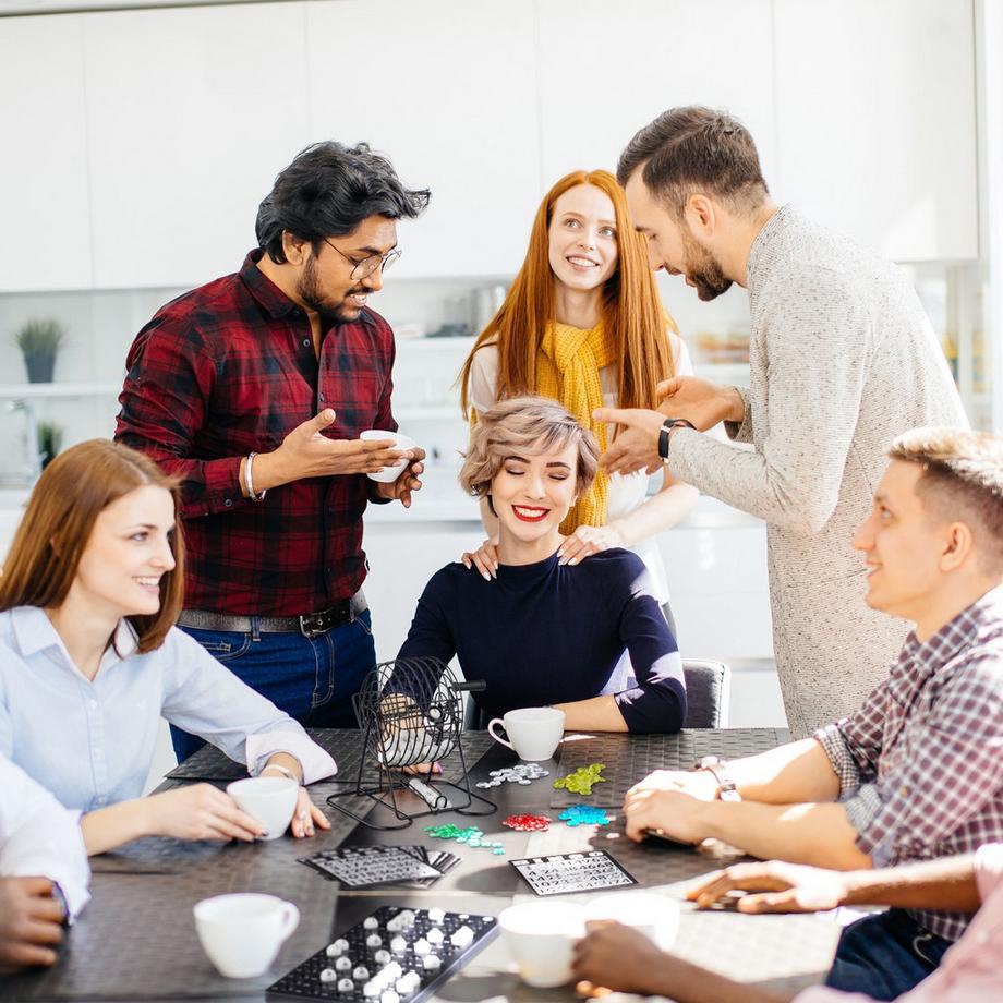 B2X  Bingo-Spiel mit Lotterietrommel 