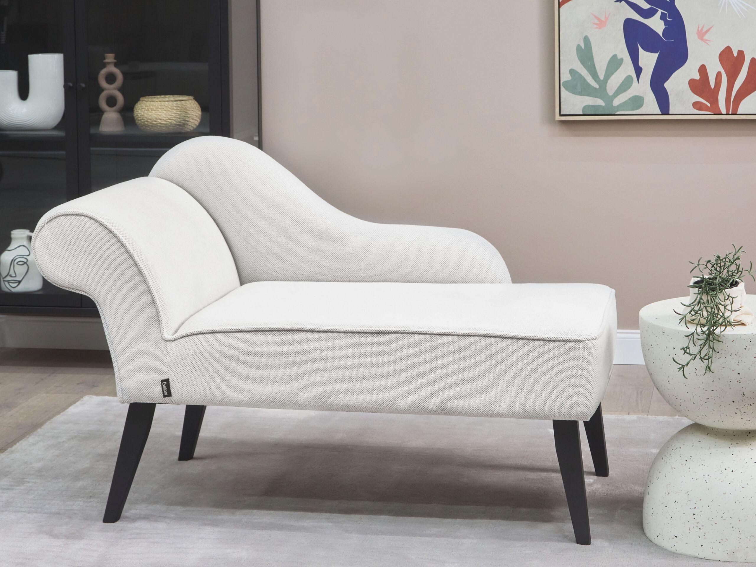 Beliani Chaise longue côté gauche en Polyester Traditionnel BIARRITZ  