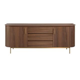 ANGEL CERDA Sideboard aus Walnuss und goldenem Stahl  