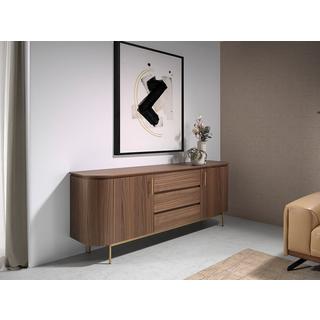 ANGEL CERDA Sideboard aus Walnuss und goldenem Stahl  