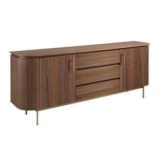 ANGEL CERDA Sideboard aus Walnuss und goldenem Stahl  