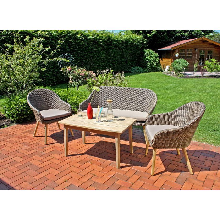 Garten Sitzgruppe Pueblo Akazie natur (5-tlg)