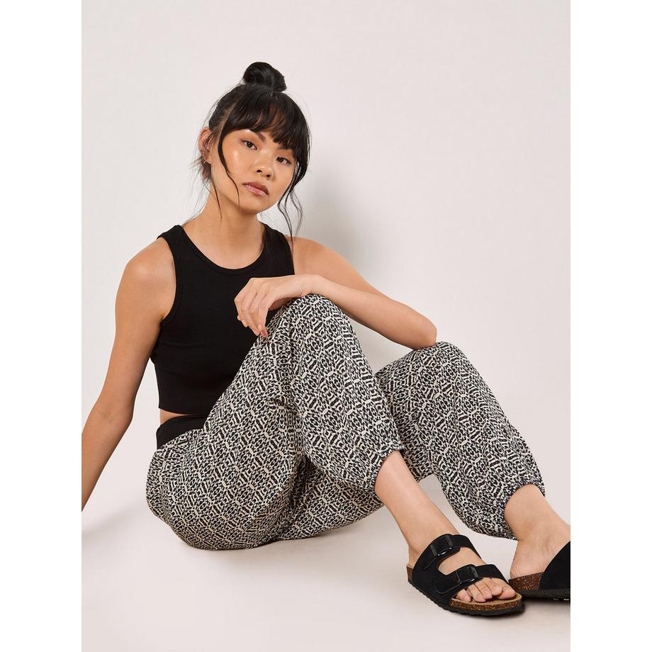 Pantalon de jogging fuselé en coton mélangé à motifs ikat