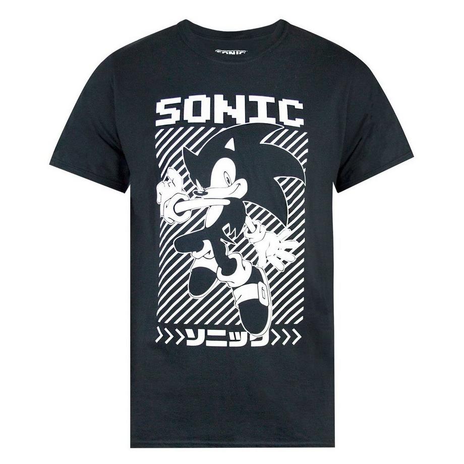 Sonic The Hedgehog Sonic The Hedgehog Gestreiftes Grafik-Print T-Shirt  