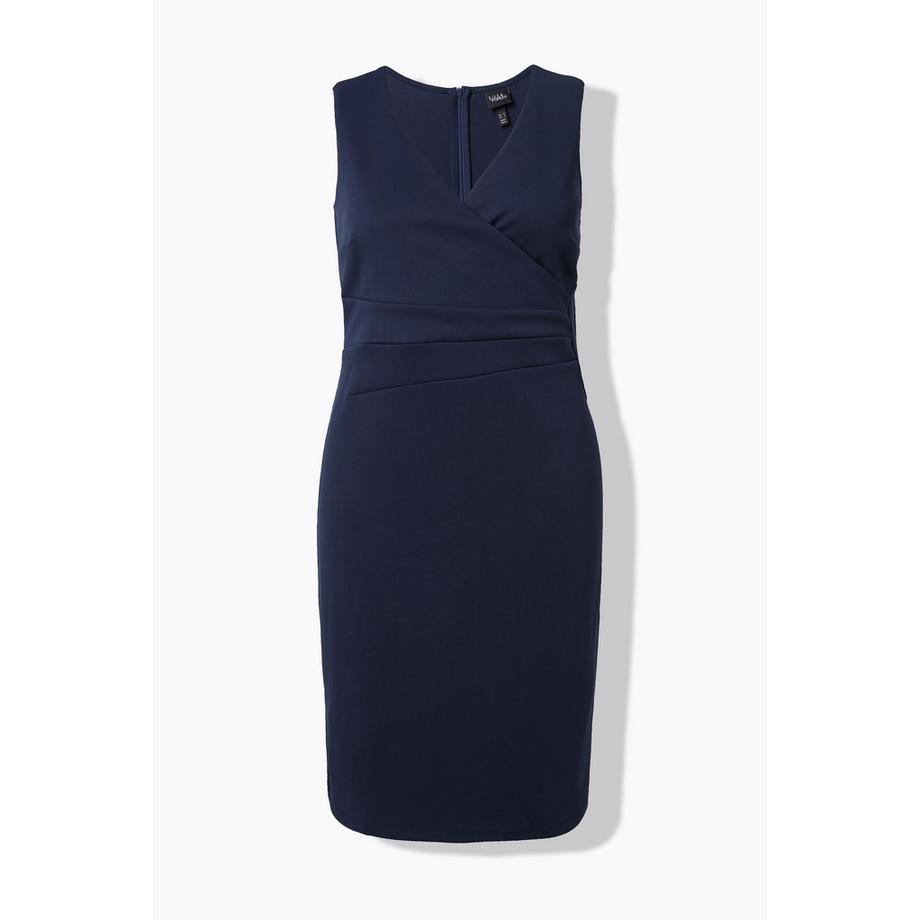 Ulla Popken Robe Scuba sans manches drapée  