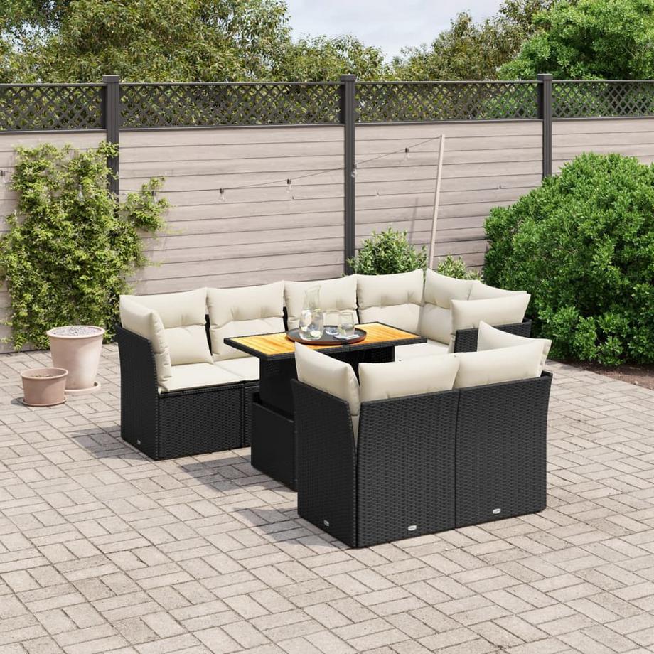 VidaXL Ensemble de canapés de jardin rotin synthétique  