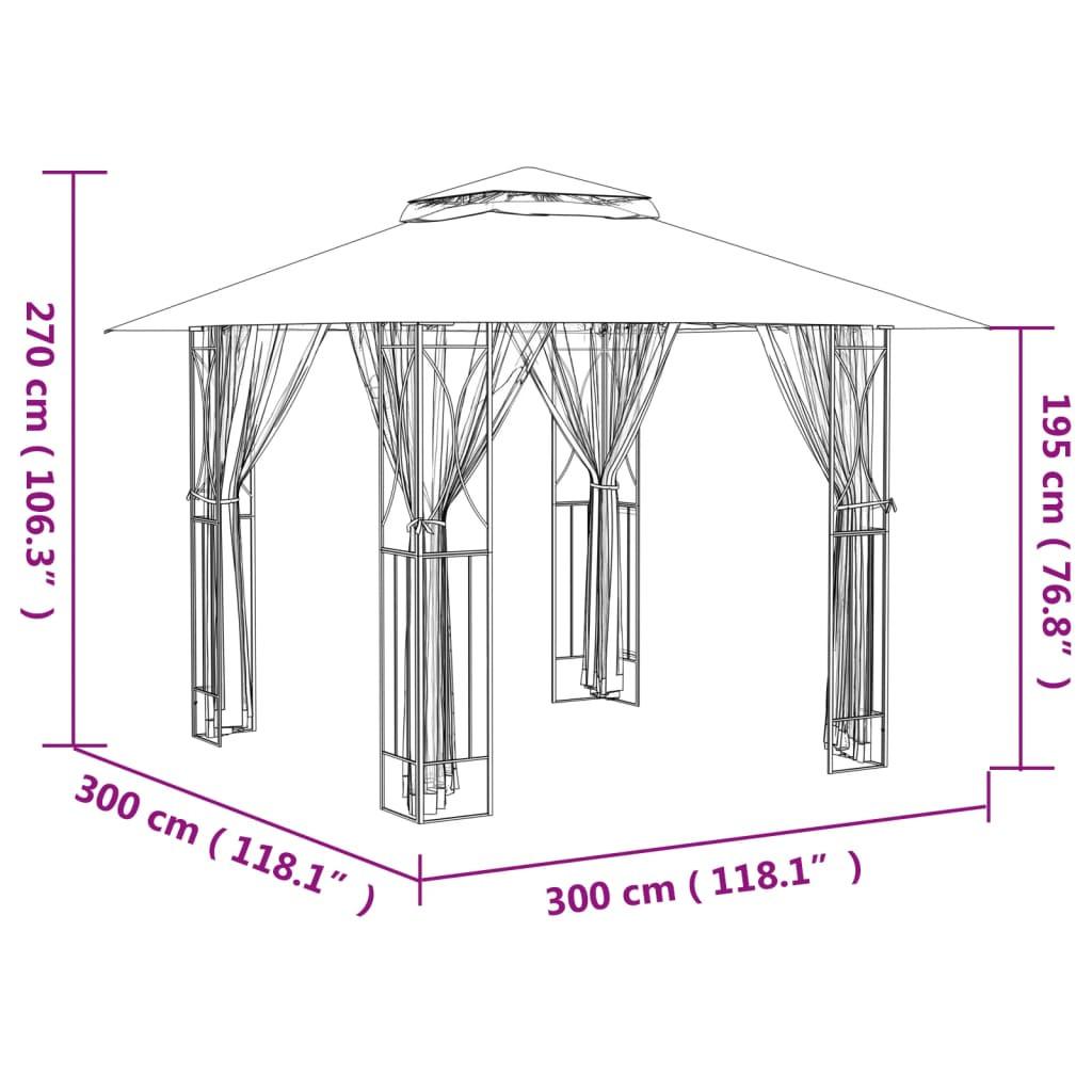 VidaXL Pavillon stahl  