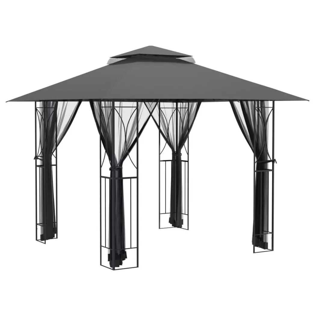 VidaXL - Pavillon stahl, One Size, Grau