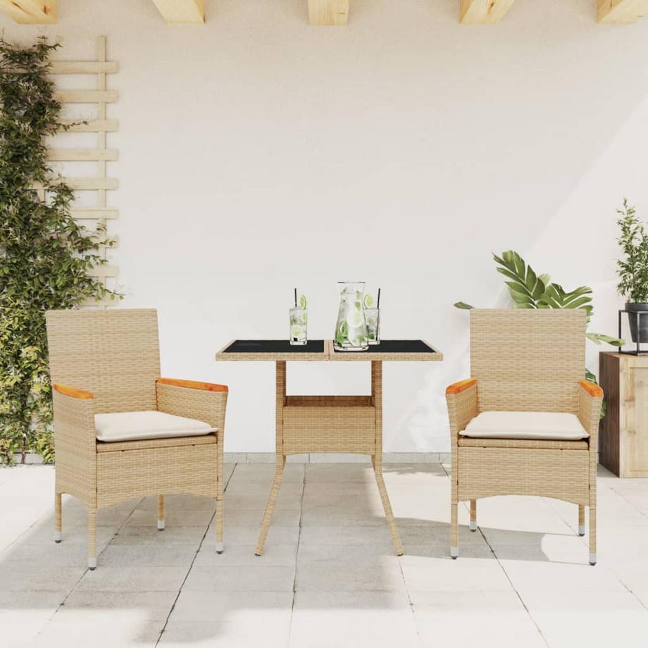 VidaXL Ensemble de salle à manger de jardin rotin synthétique  