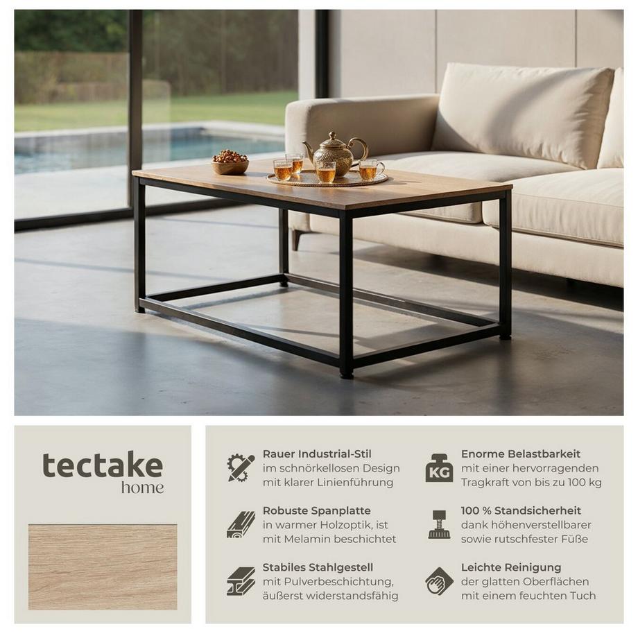 Tectake Table basse salon LYNCH style industriel  