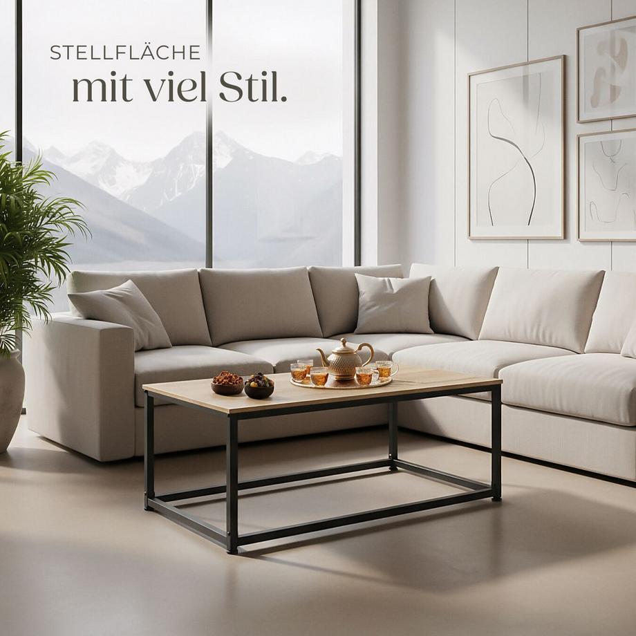 Tectake Couchtisch Lynch Industrial Style Holz und Stahl  