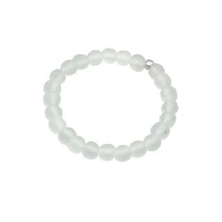 Elli  Armband Glas Bead Matt Weiß 925 Silber 