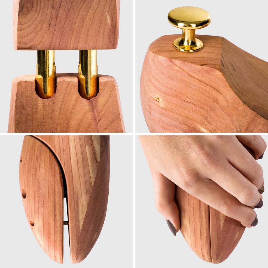 Tectake 3 Paires d'Embauchoirs en Bois de Cèdre  