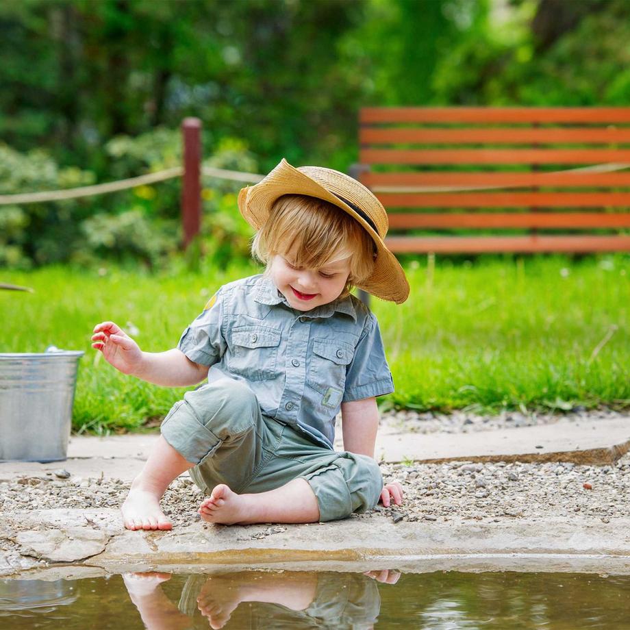 B2X Gartenbank Stahlrahmen & Holz dunkelbraun  