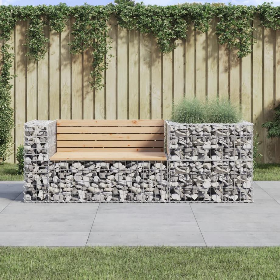 VidaXL Banc de jardin avec panier en gabion bois de pin  
