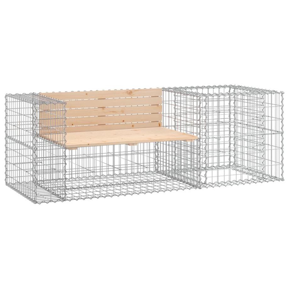 Banc de jardin avec panier en gabion bois de pin