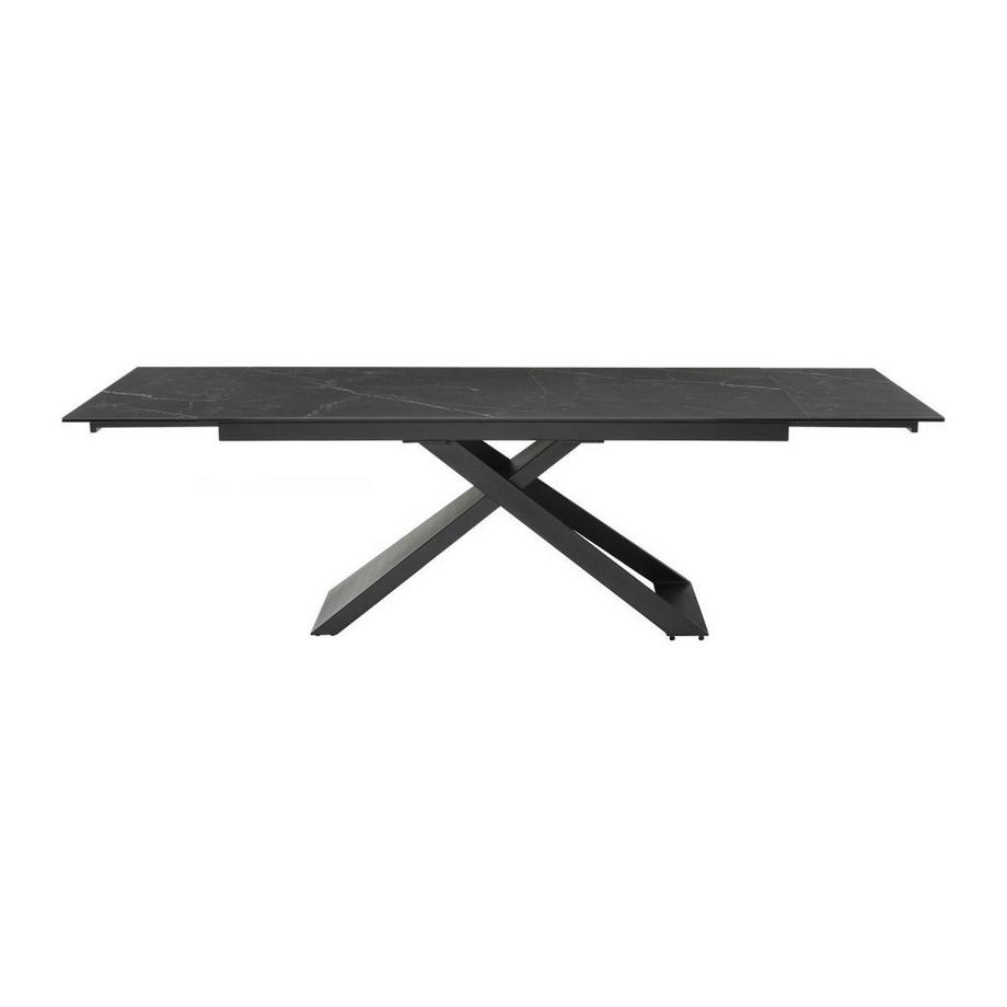 Maison Céphy Esstisch für 6 bis 10 Personen ausziehbar - Keramik & Metall - Marmor-Optik Schwarz - XERENA von Pascal MORABITO  