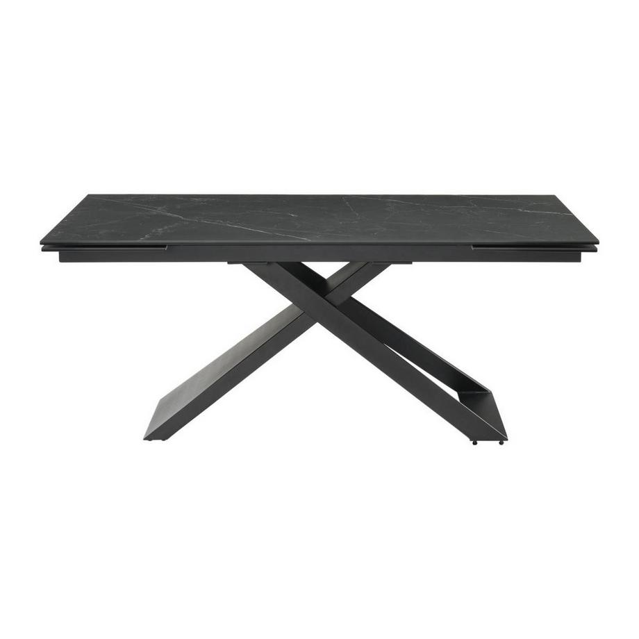Maison Céphy Esstisch für 6 bis 10 Personen ausziehbar - Keramik & Metall - Marmor-Optik Schwarz - XERENA von Pascal MORABITO  