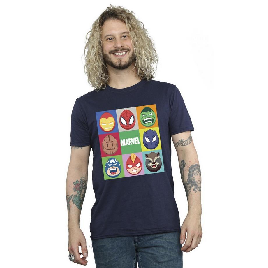 MARVEL Character Faces Grafikdruck T-Shirt  