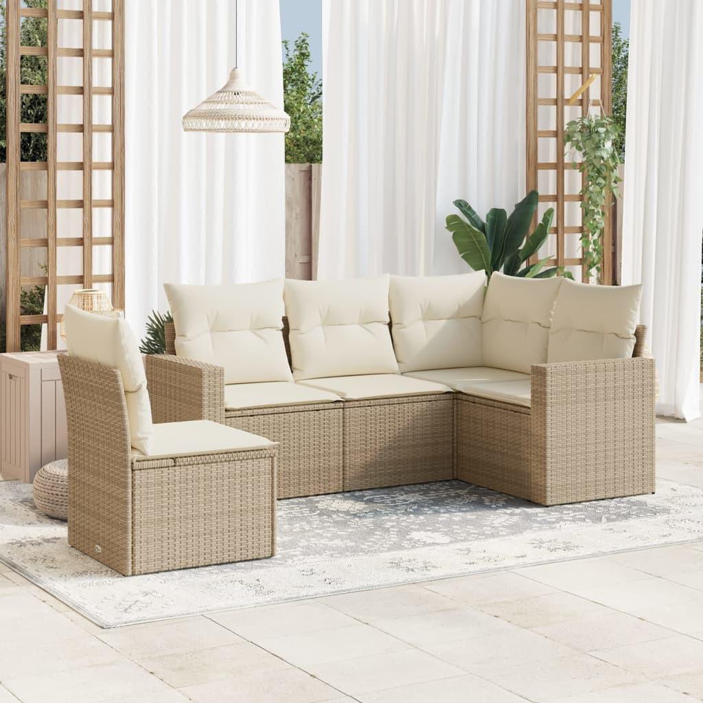 VidaXL set divano da giardino Polirattan  