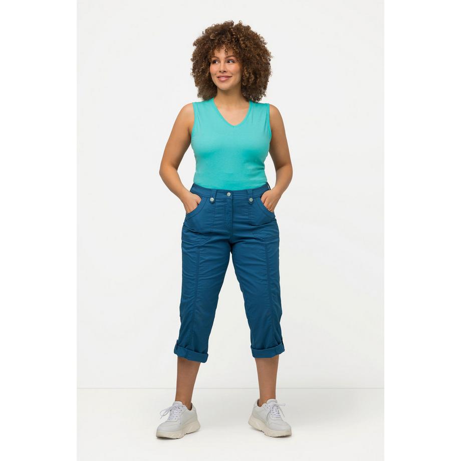 Ulla Popken Pantaloni cargo 7/8 con linguetta arrotolabile Vita comoda  