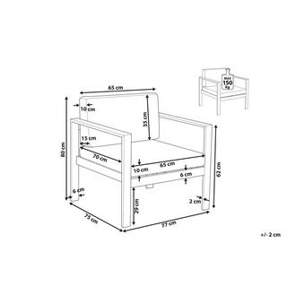 Beliani Fauteuil de jardin en Aluminium Industriel SALERNO  