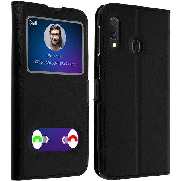 Avizar  Doppelfenster Cover Galaxy A20e Schwarz 