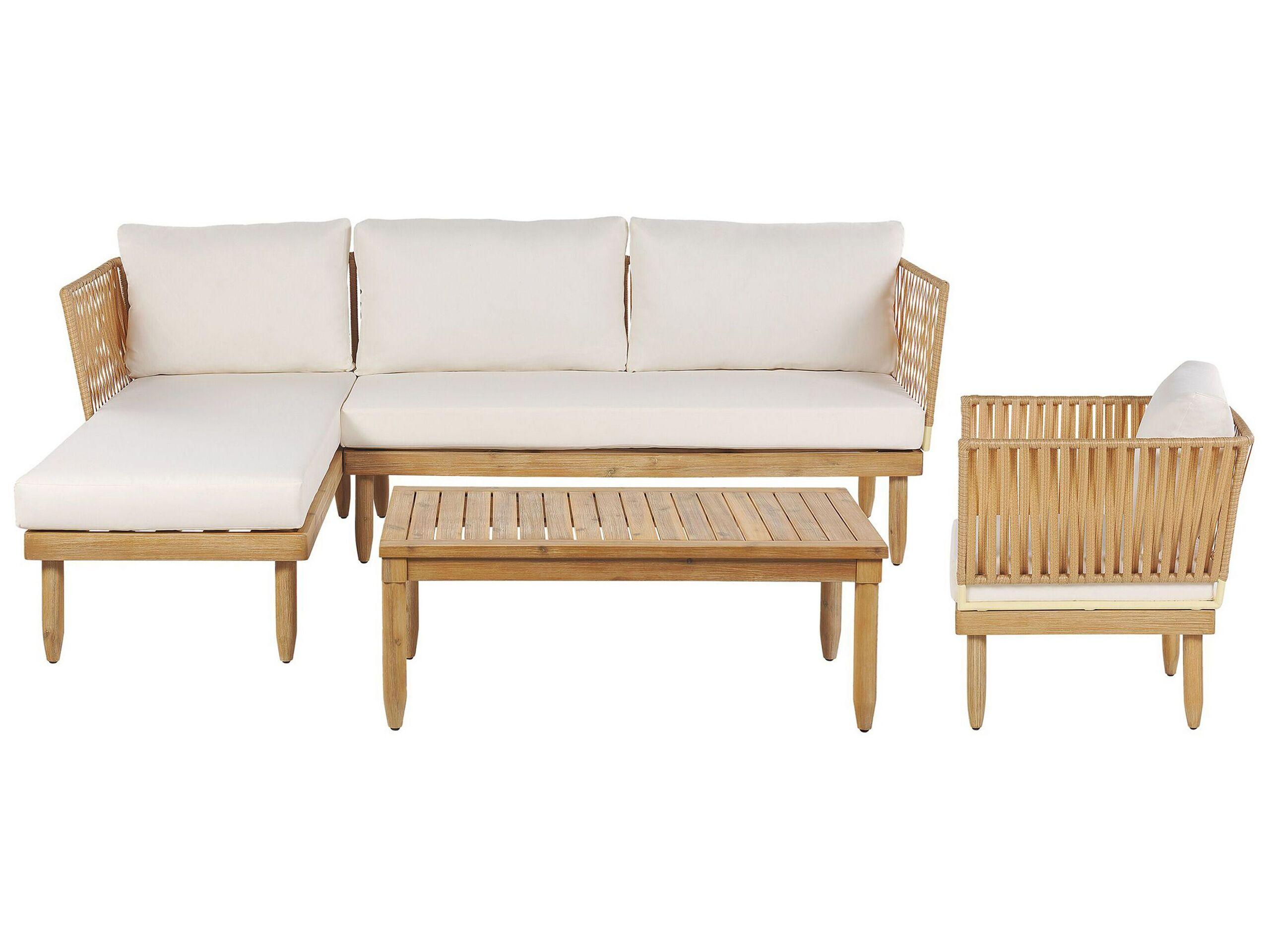 Beliani Ecksofa aus Akazienholz Modern CREMONA  