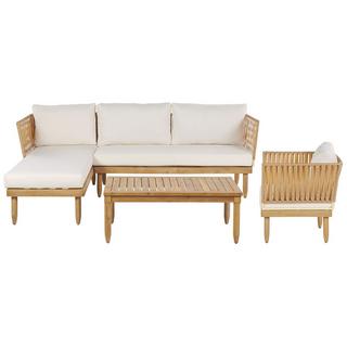 Beliani Ecksofa aus Akazienholz Modern CREMONA  