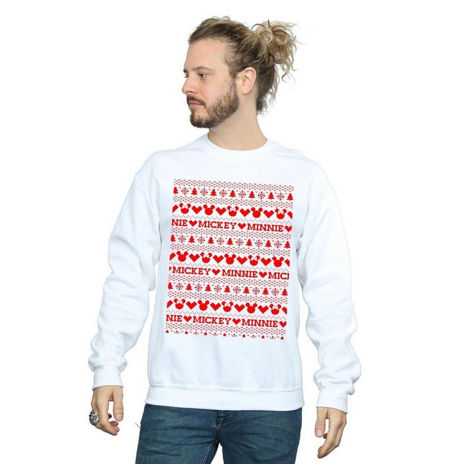 Disney Mickey Minnie Motif Noël Sweatshirt  