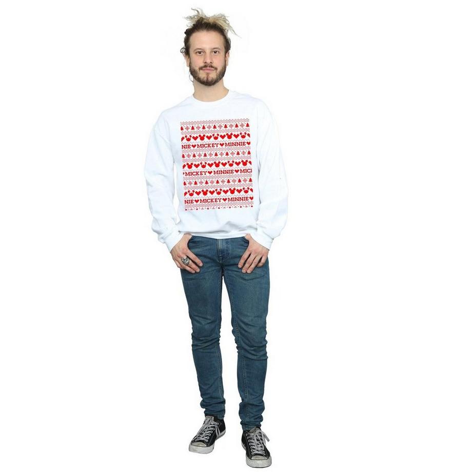 Disney Mickey Minnie Motif Noël Sweatshirt  