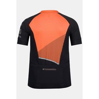 JP1880  Giacca da ciclismo in tricot con collo alto, mezze maniche e tasche sull'orlo posteriore 