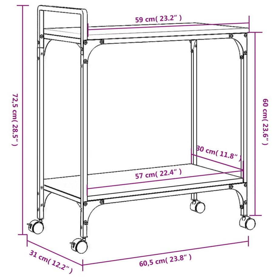 VidaXL carrello da cucina Legno multistrato  