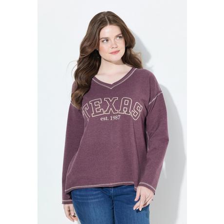 Ulla Popken Felpa Texas Scollo a V Maniche Lunghe  