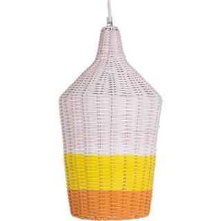 mutoni Lampada a sospensione Sun in rattan giallo arancio  