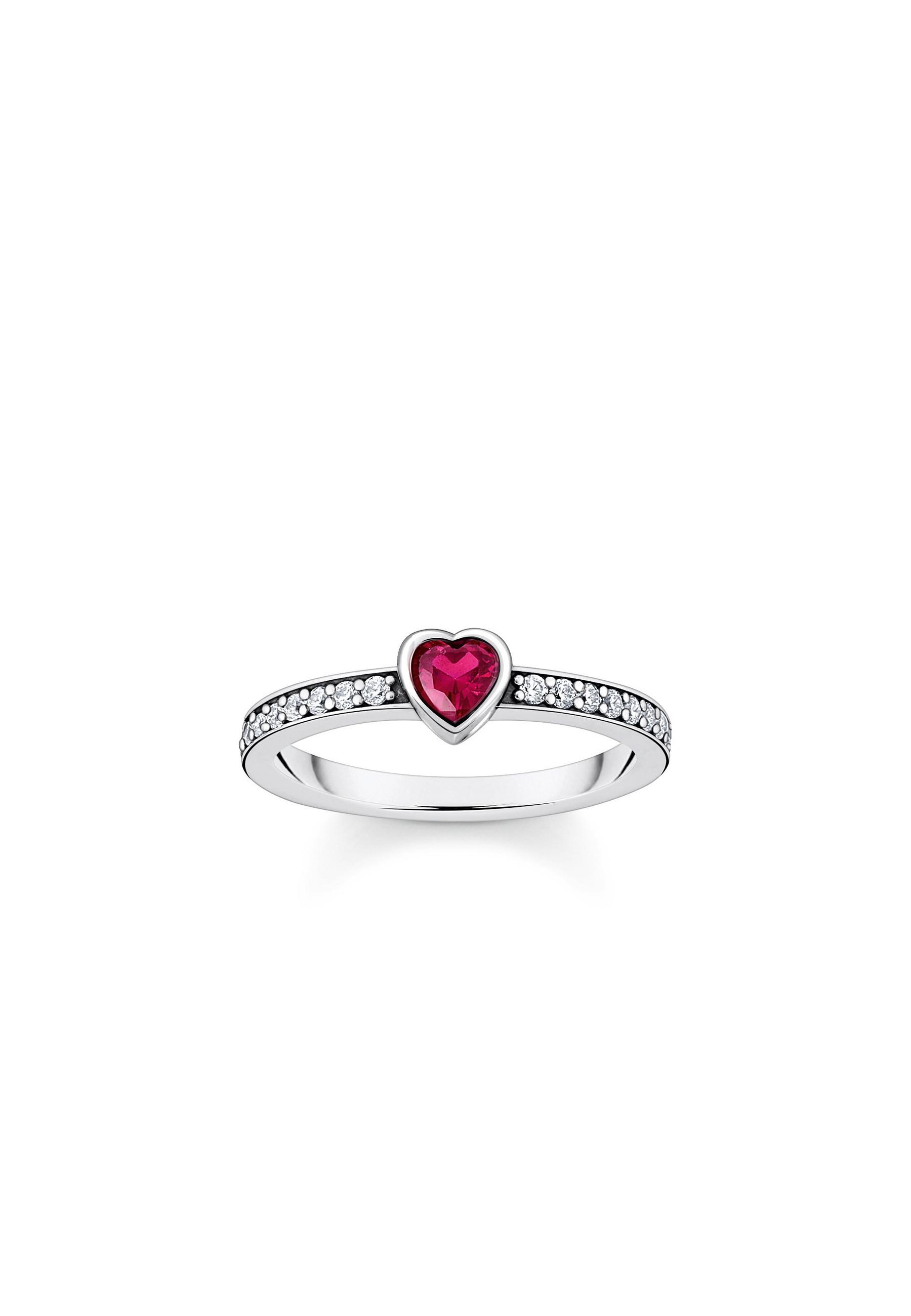 Thomas Sabo  Ring  Solitär Rot Herzförmiger Stein 