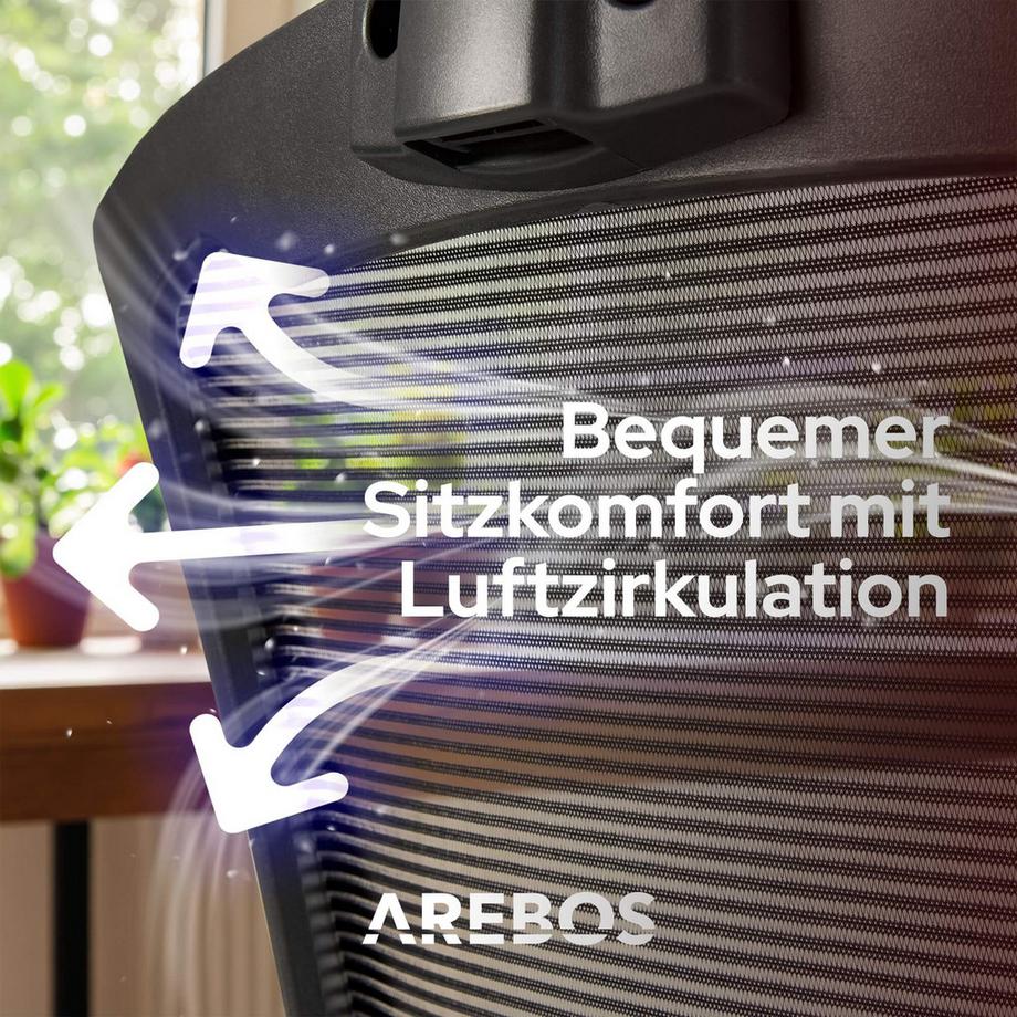 Arebos  Chaise de bureau, chaise de bureau avec appui-tête réglable 