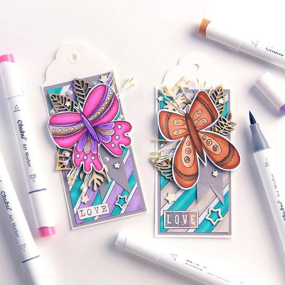 Ohuhu  Honolulu B Kunstmarker (alkoholbasis, doppelseitig) - 48 Farben 