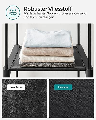 Calicosy Geräumiger Stoffschrank mit Schienen und Regalen, einfache Montage  