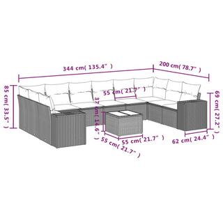 VidaXL Garten sofagarnitur poly-rattan  