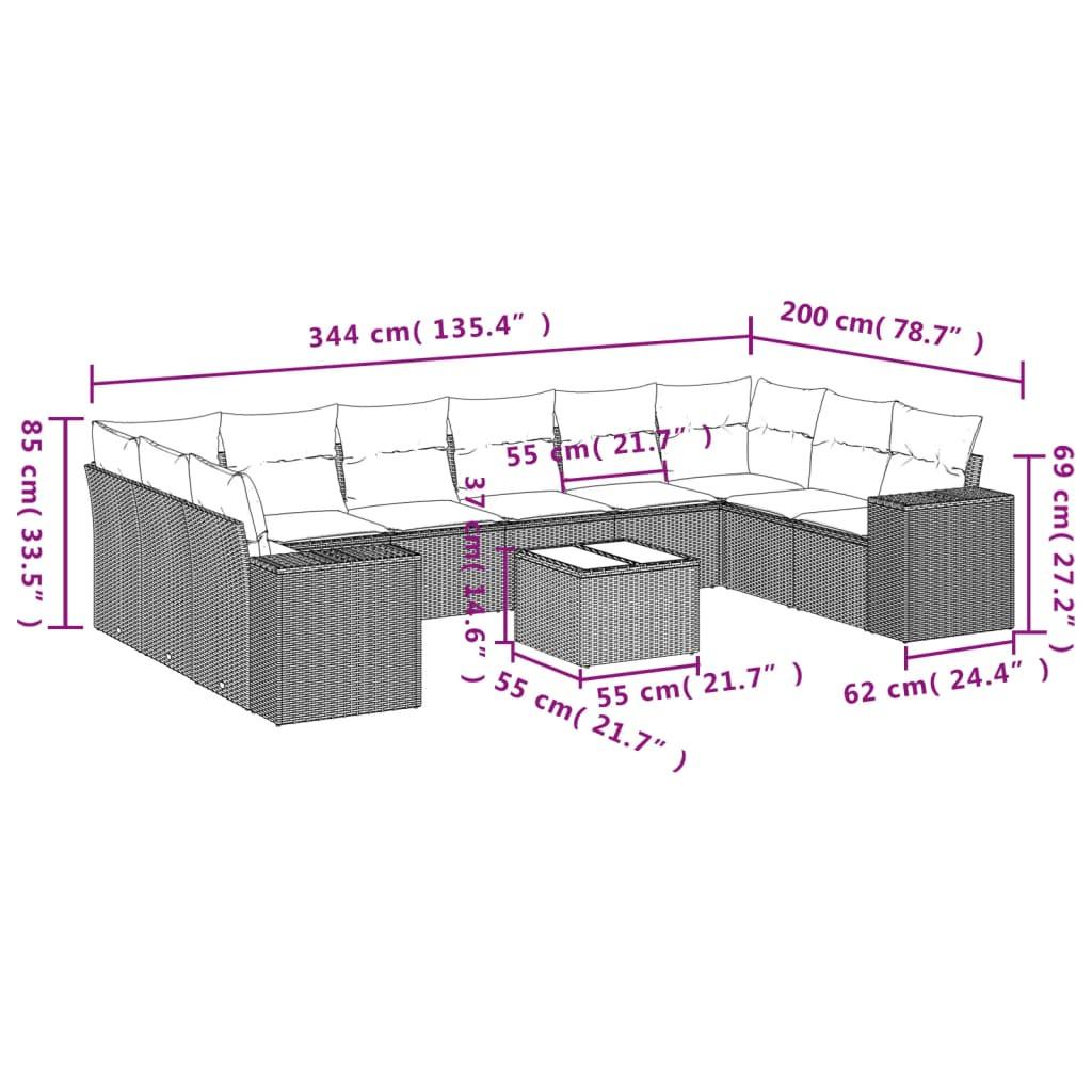 VidaXL Garten sofagarnitur poly-rattan  