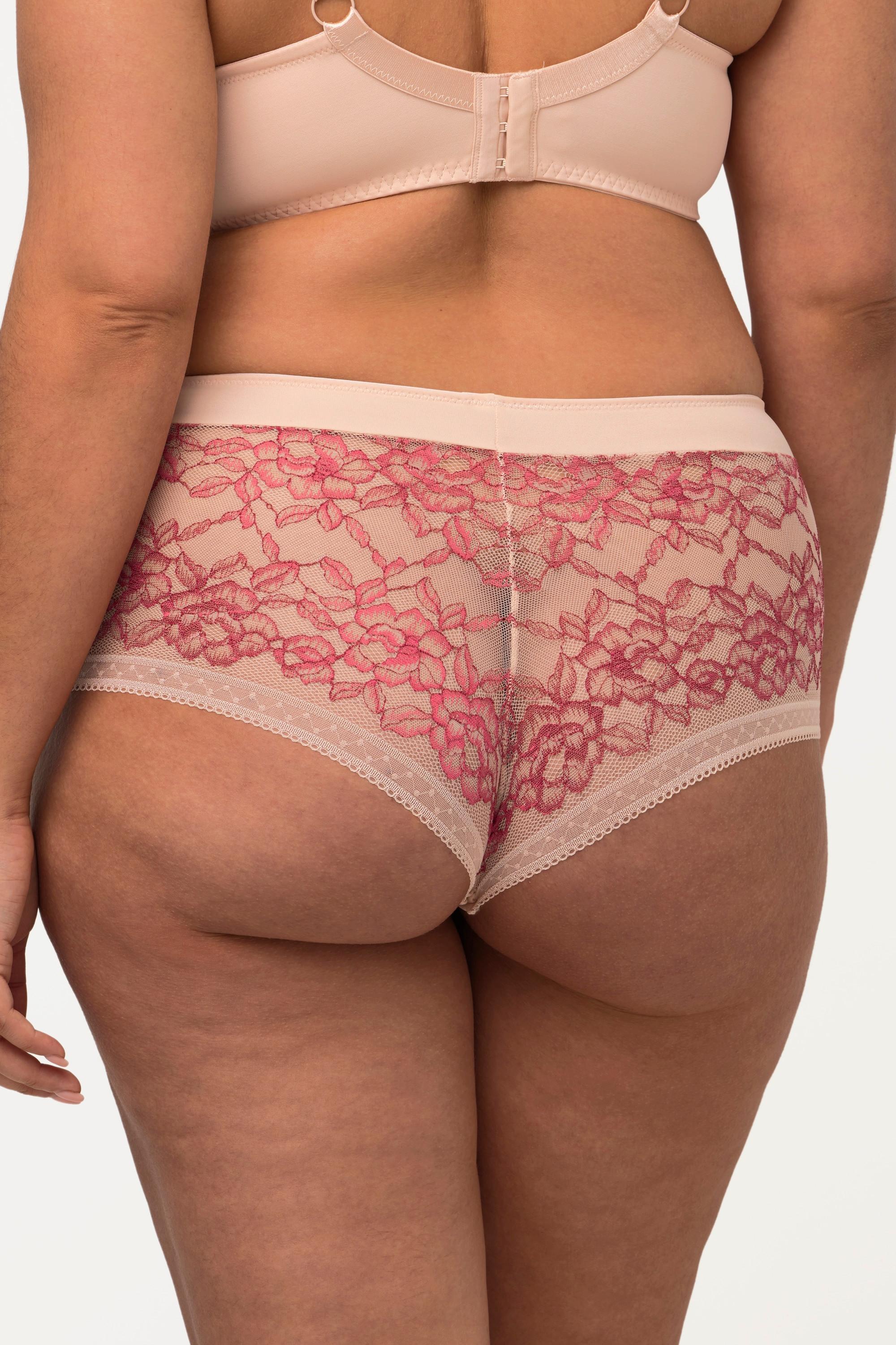 Ulla Popken  Culotte hipster, microfibre et dentelle bicolore 