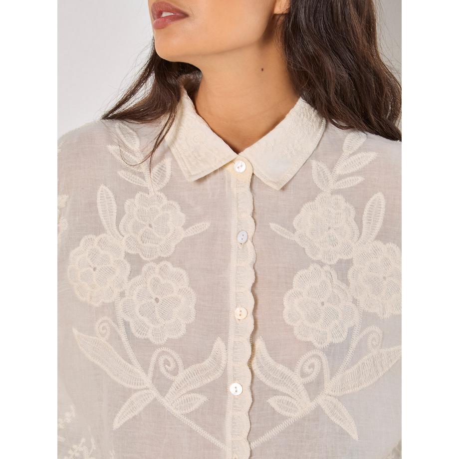 APRICOT Camicia ricamata con orlo smerlato  