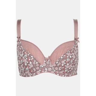 Ulla Popken  Soutien-gorge à armatures, imprimé, ourlets en dentelle, bonnet C - D 