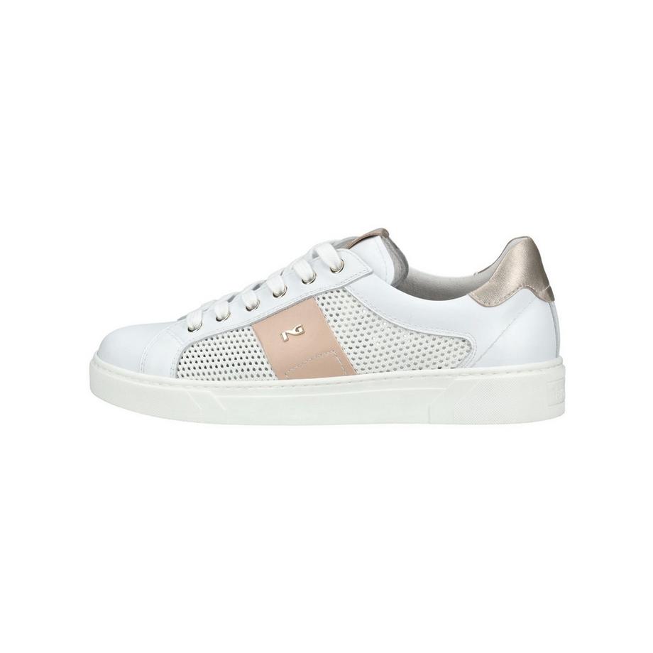 Nero Giardini Sneaker bianca con inserto mesh e dettagli metallici  